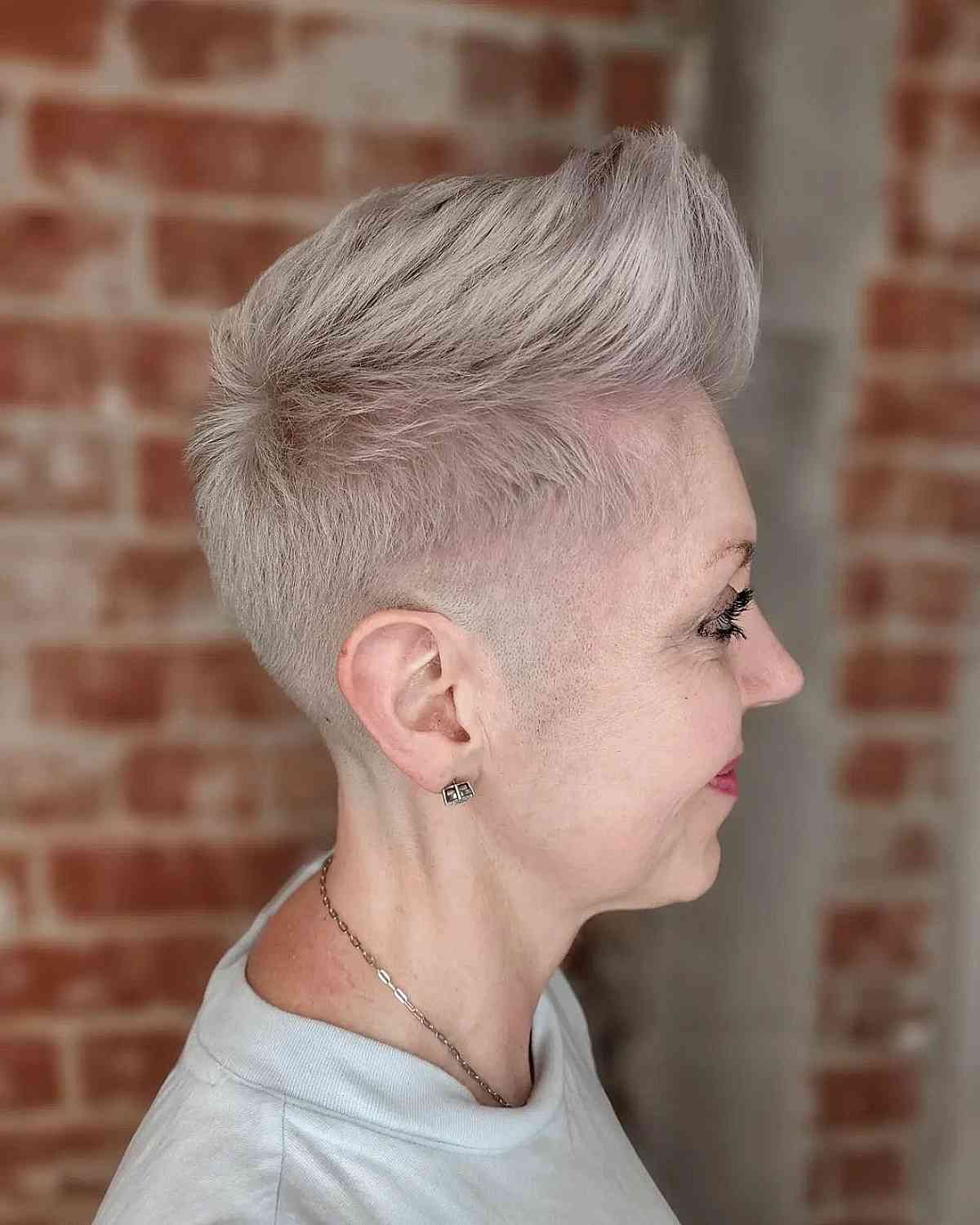 edgy quiff pixie style for women past sixty