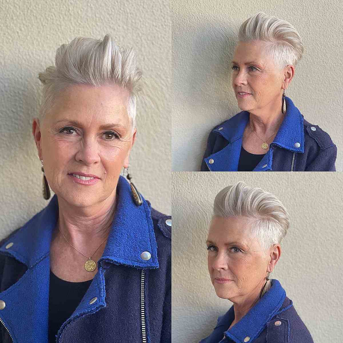 funky pompadour for edgy 60 year old women