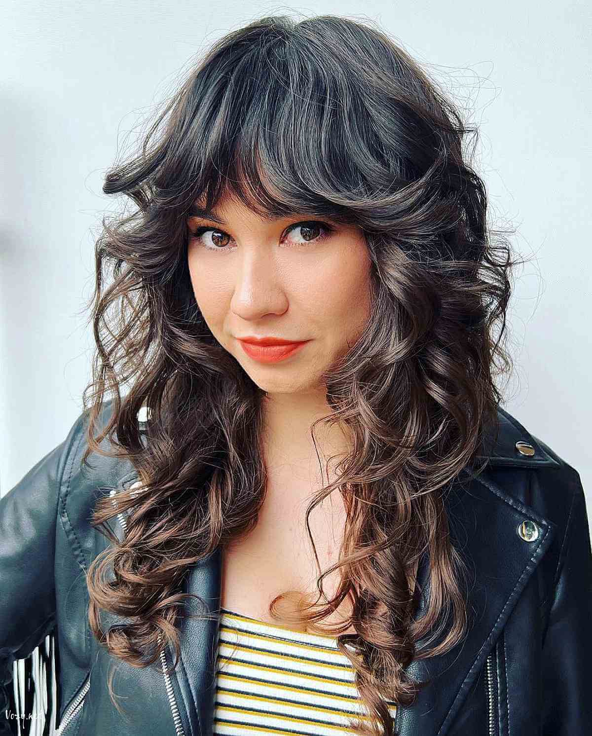 glam inspired curly shag