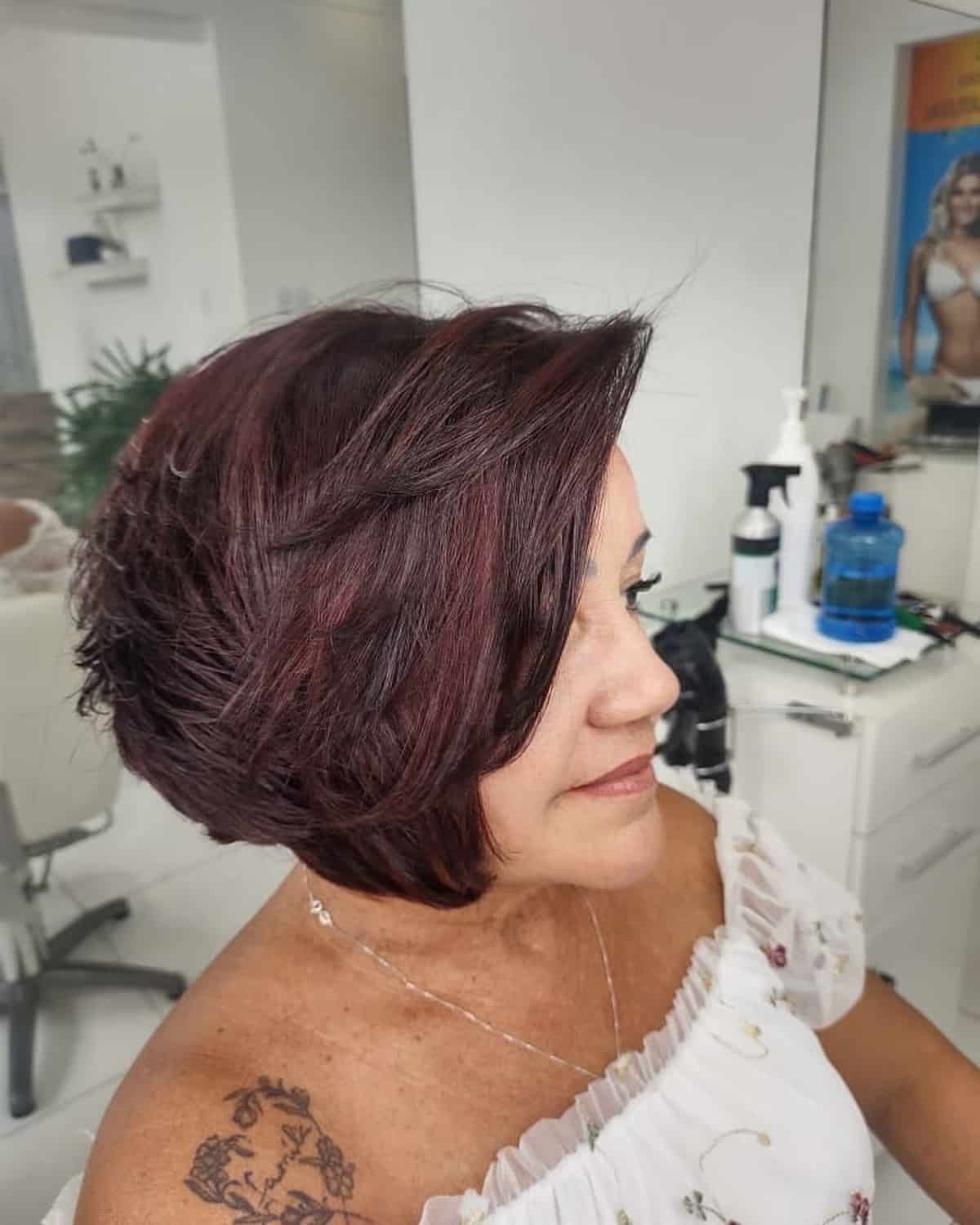 graduated layered bob for mature women