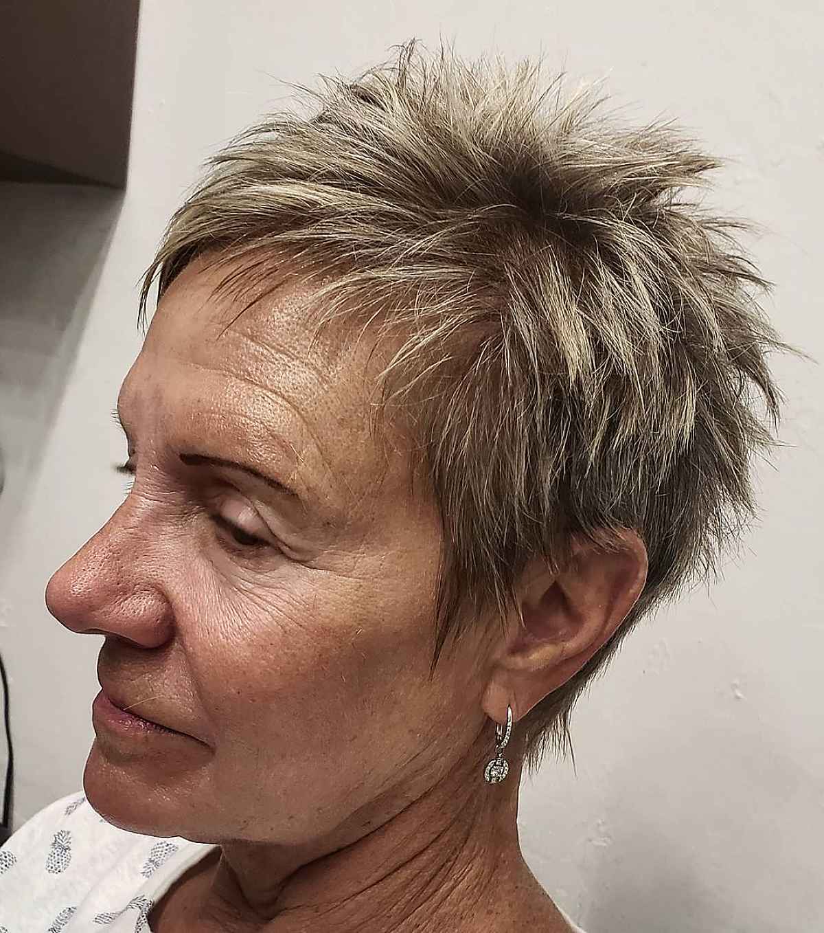 grandma inspired short spiky pixie