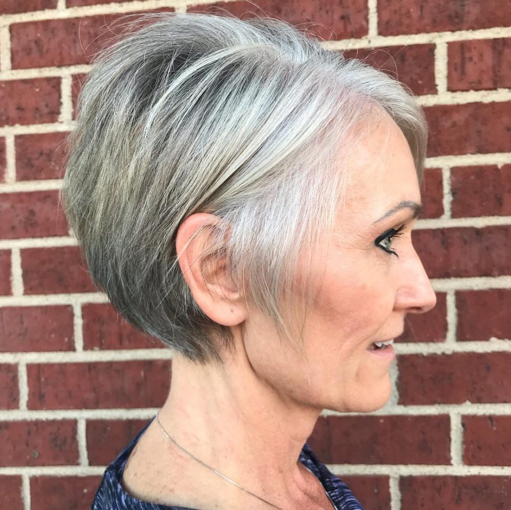 grey hair with blonde highlights