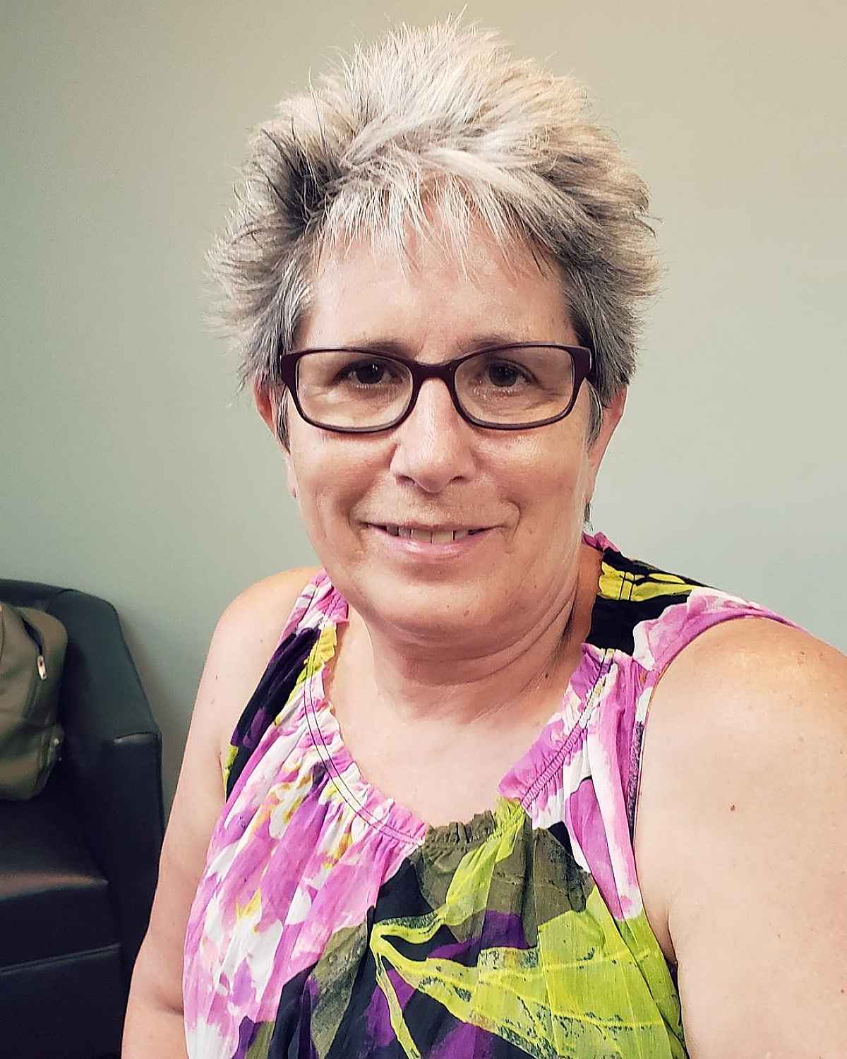 grey pixie with a spiky top for ladies over sixty