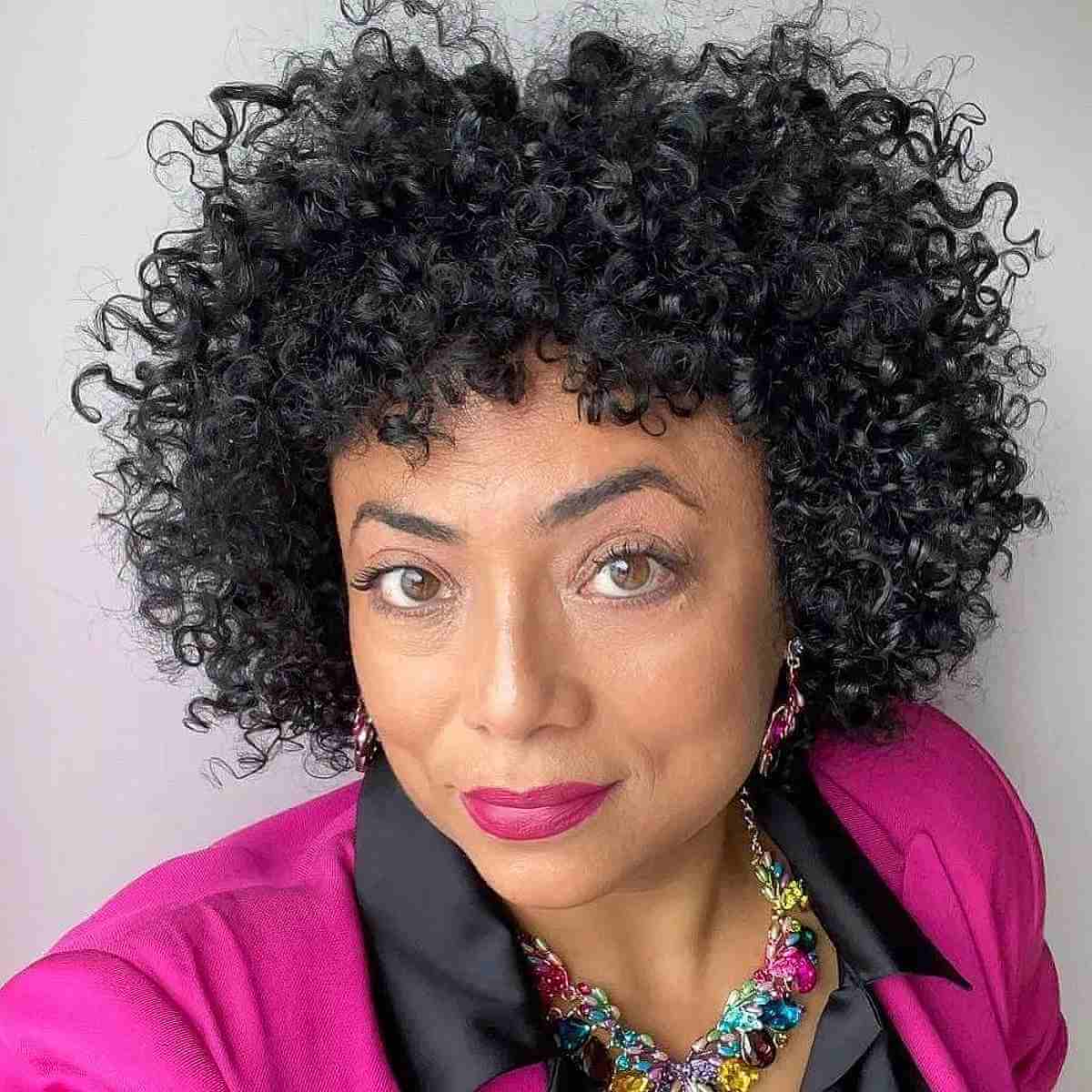 jaw length curly cut with ringlets
