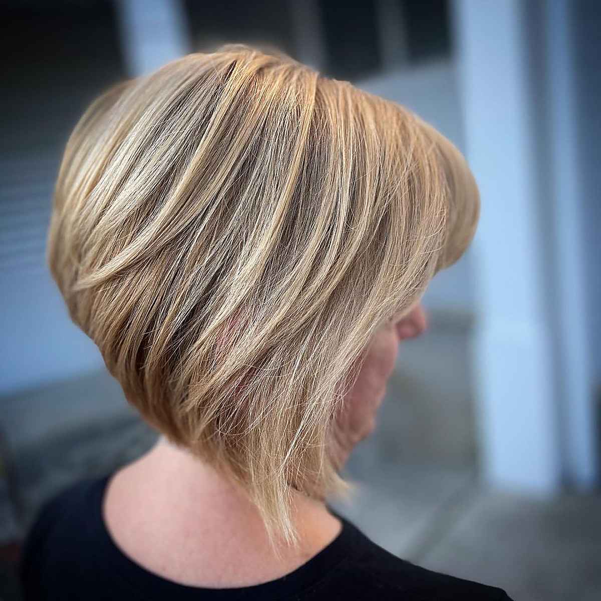 layered inverted bob for seniors over 60