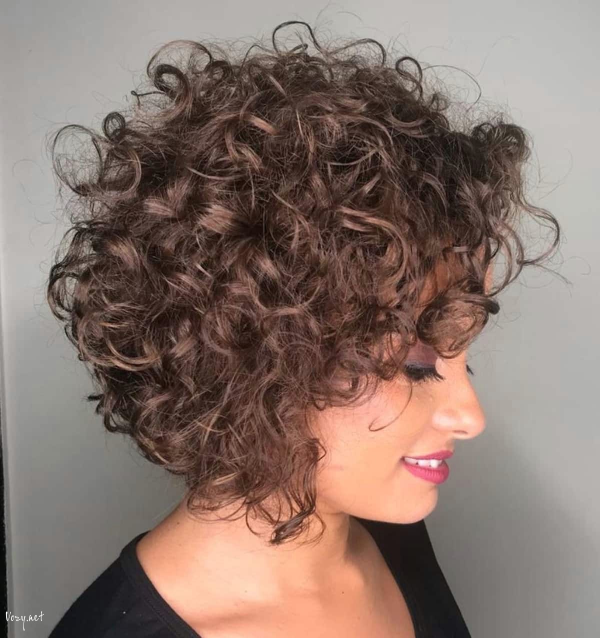 layered inverted bob for thick curly hair