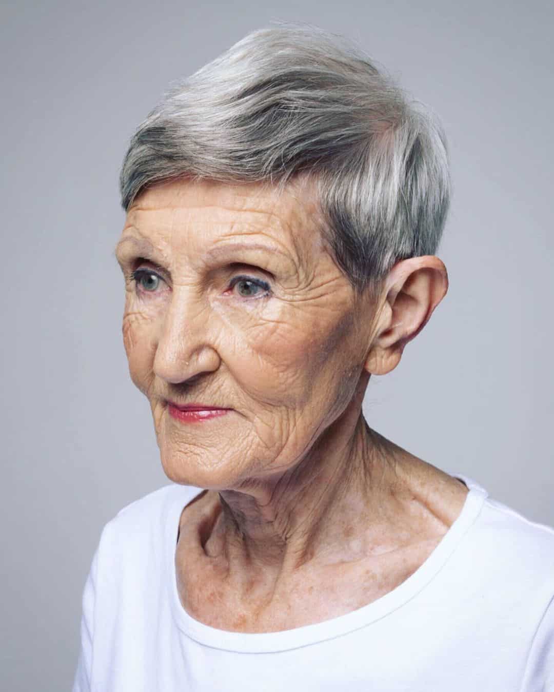 layered long pixie for ladies over 70
