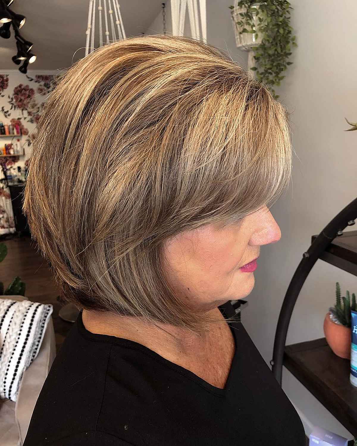 light brown with warm blonde highlights for women 70 and over