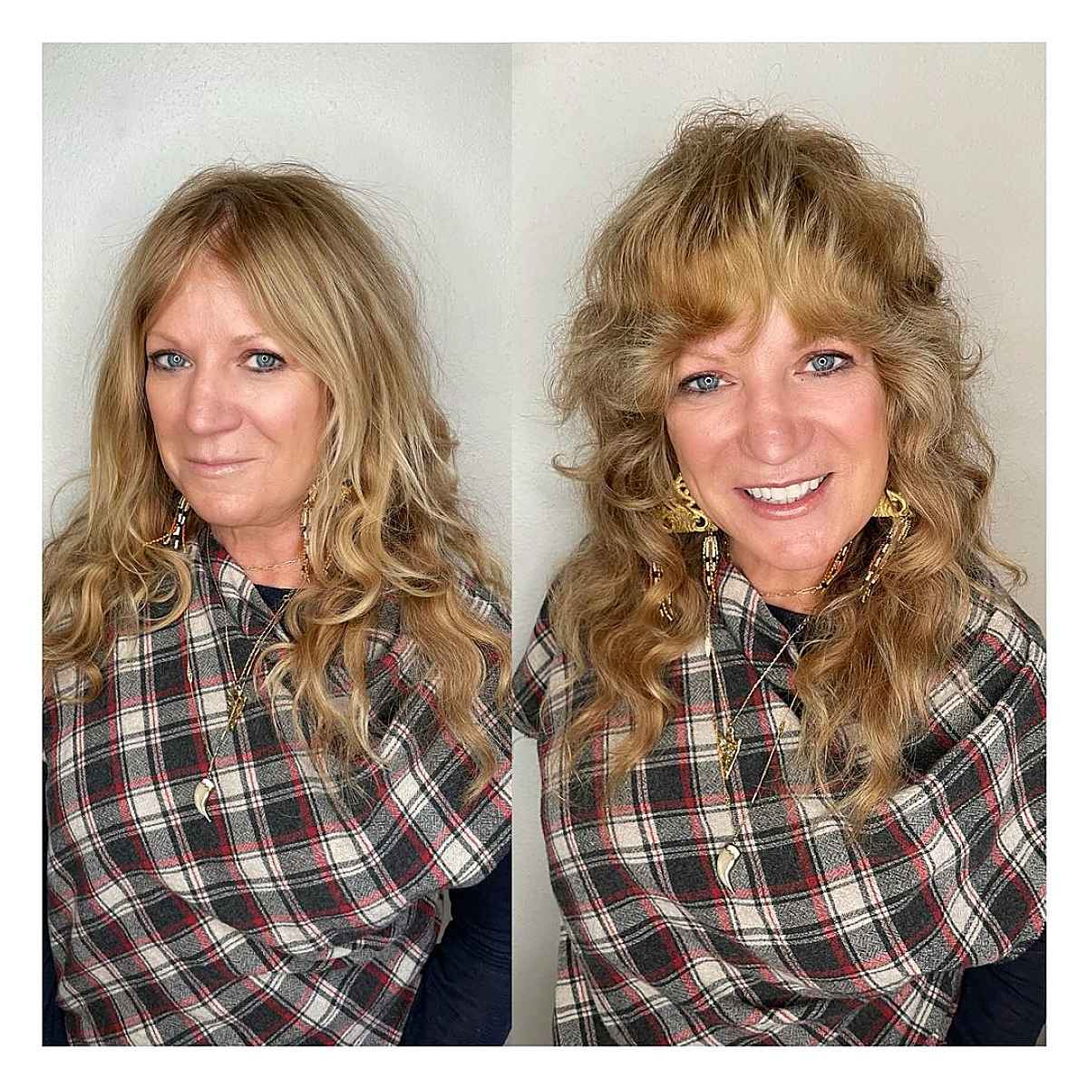 long blonde cut with bangs for 60 year olds