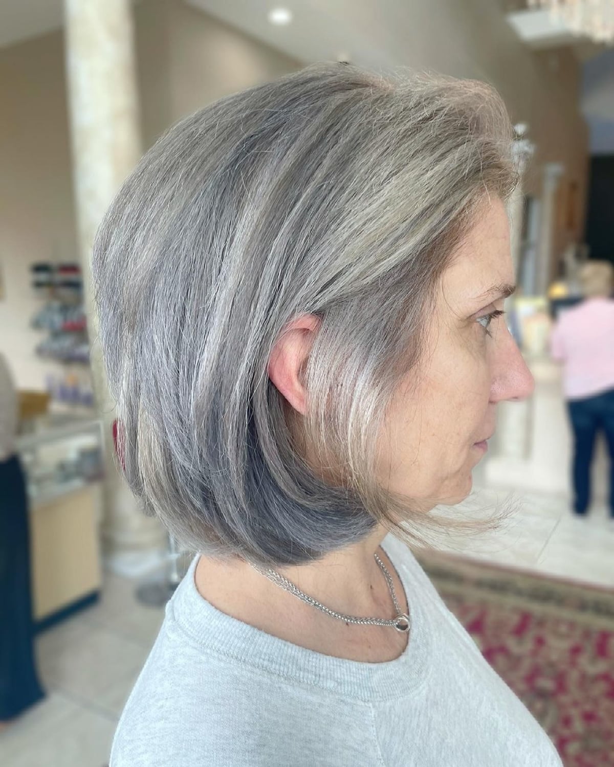 long bob for 60 yea old women