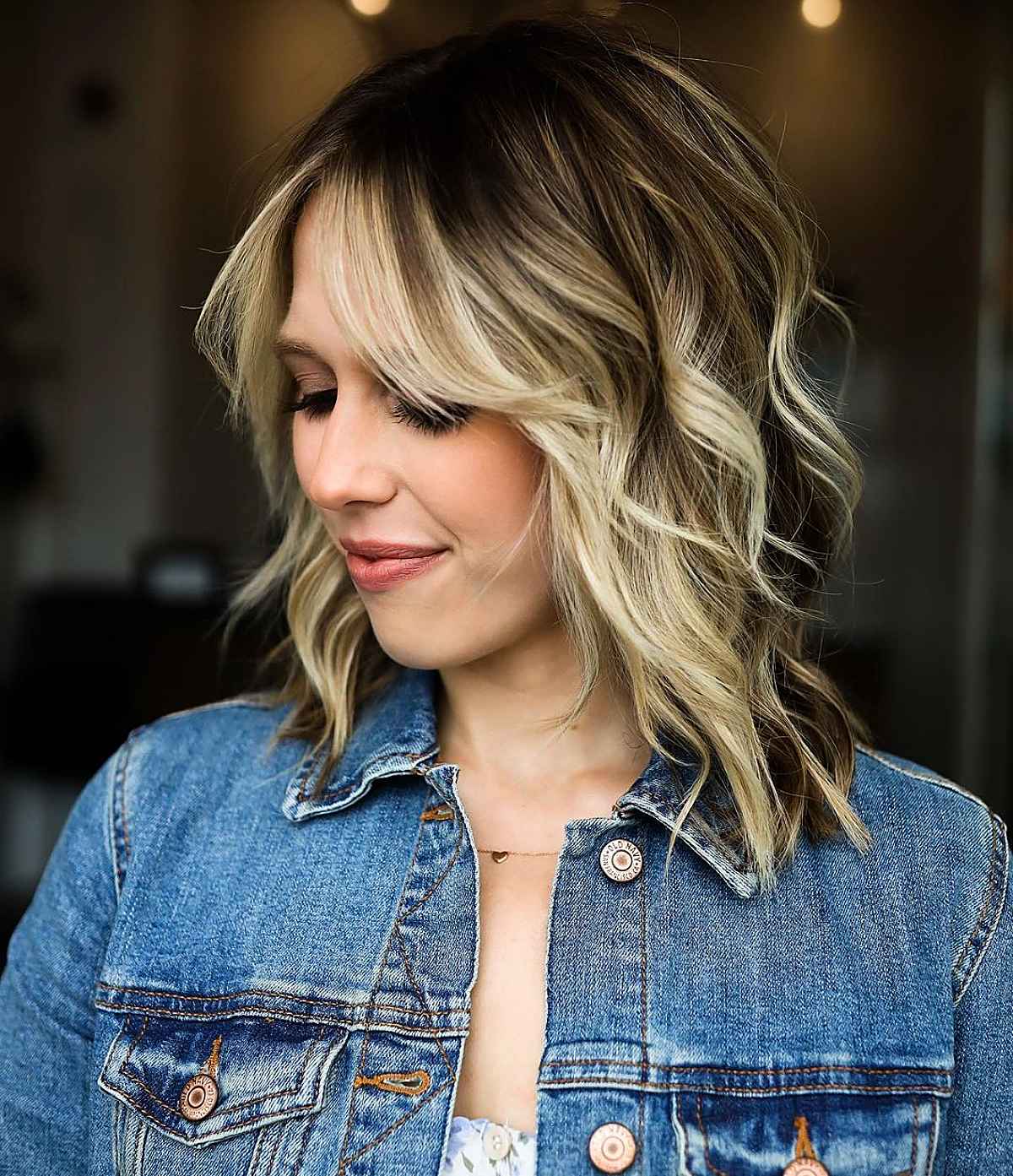 long bob with layers and bangs