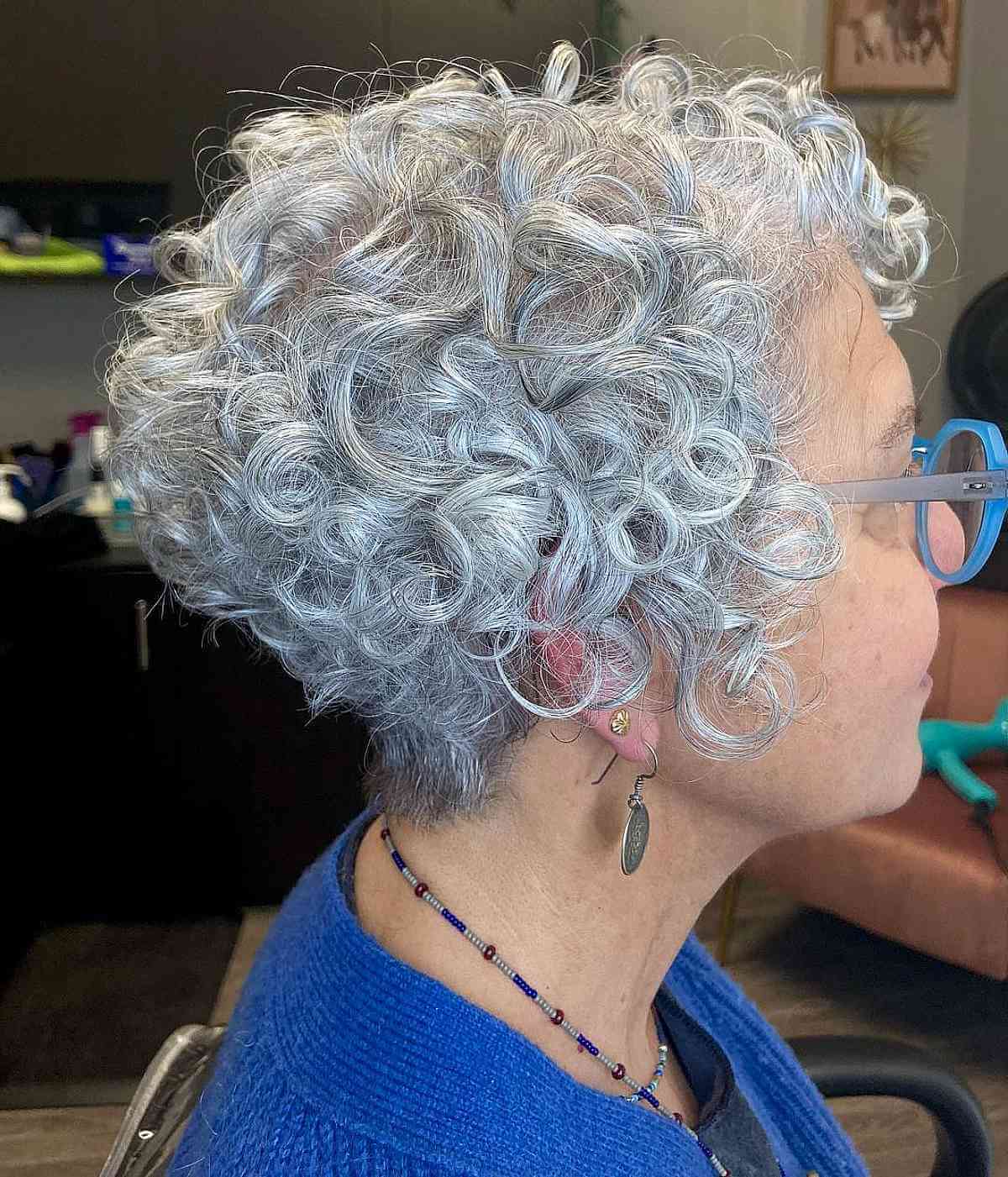 long curly pixie hair for ladies in their sixtie
