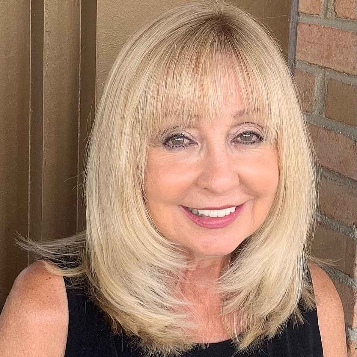long layers and feathered ends for 60 year old women