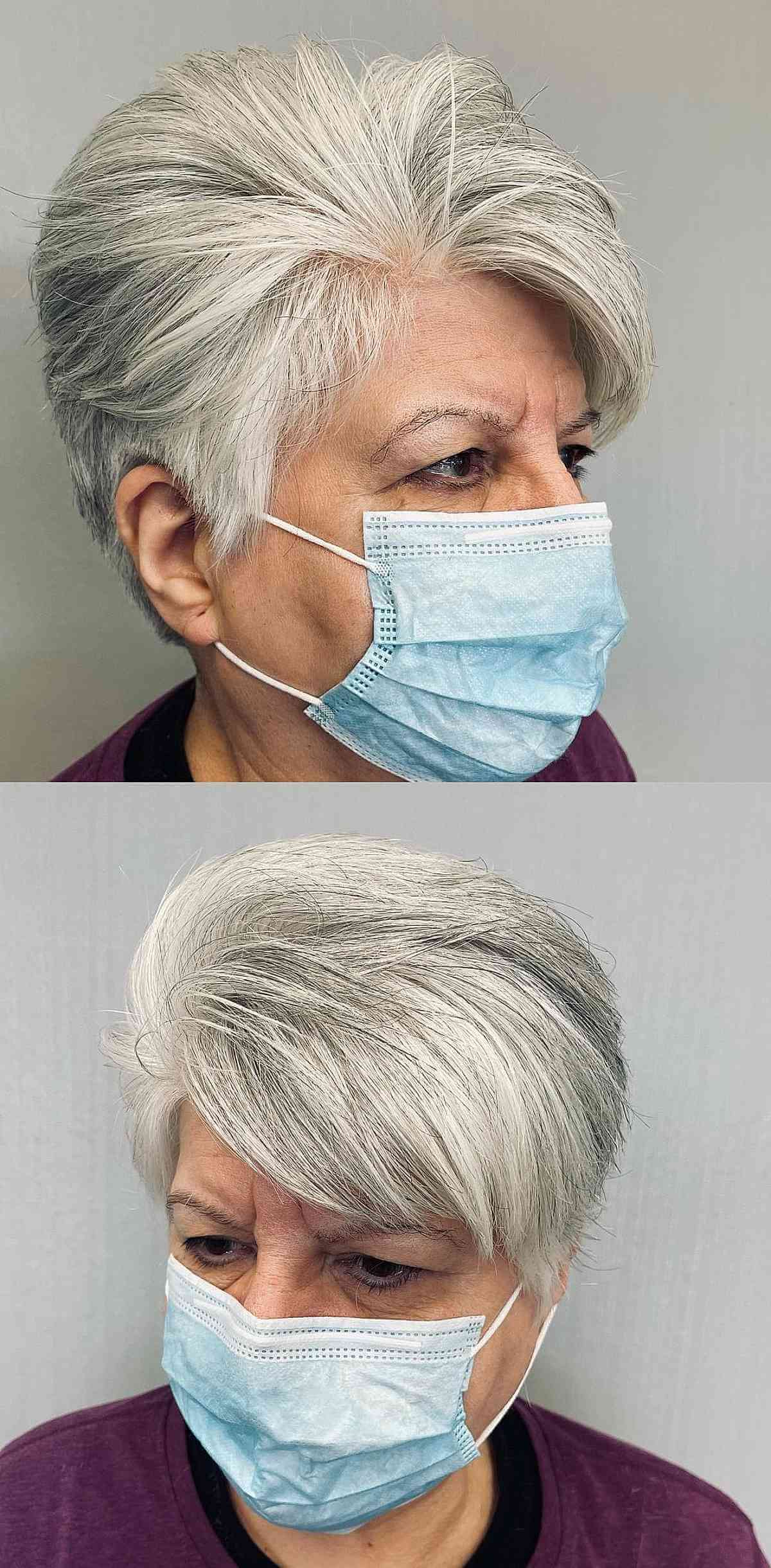 long pixie crop for thick haired ladies 70 and up