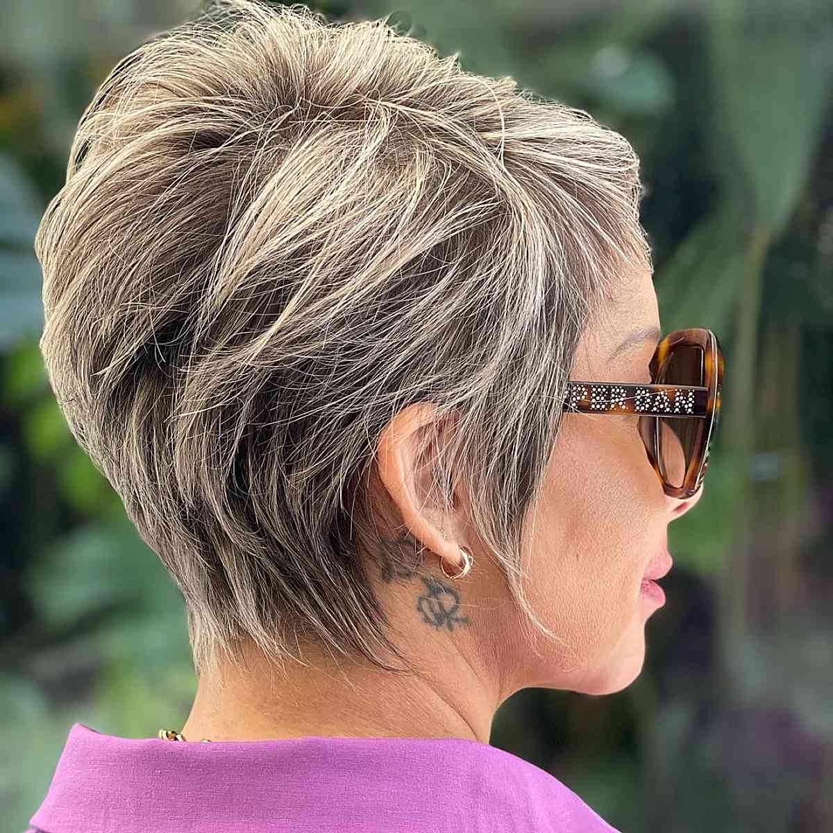 long pixie cut for 50 year old women