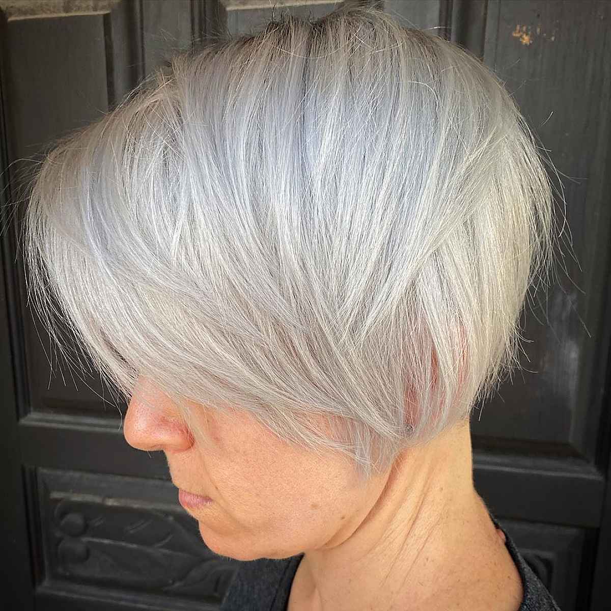 long platinum pixie cut for thin hair for ladies over 60