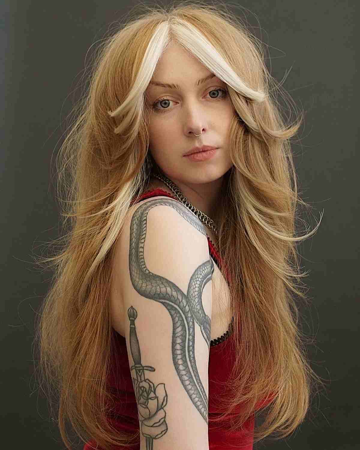 long shag haircuts with curtain bangs