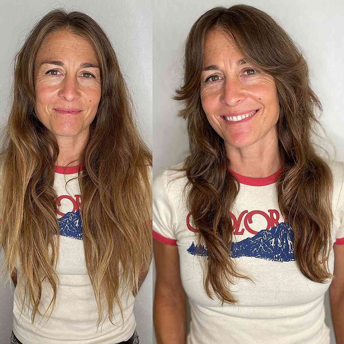 long shag with bangs for women