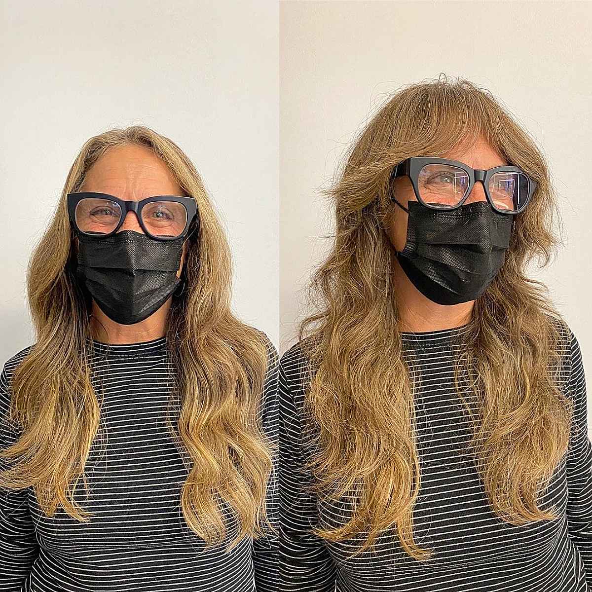 long wavy shag with a curtain fringe for 60 year olds