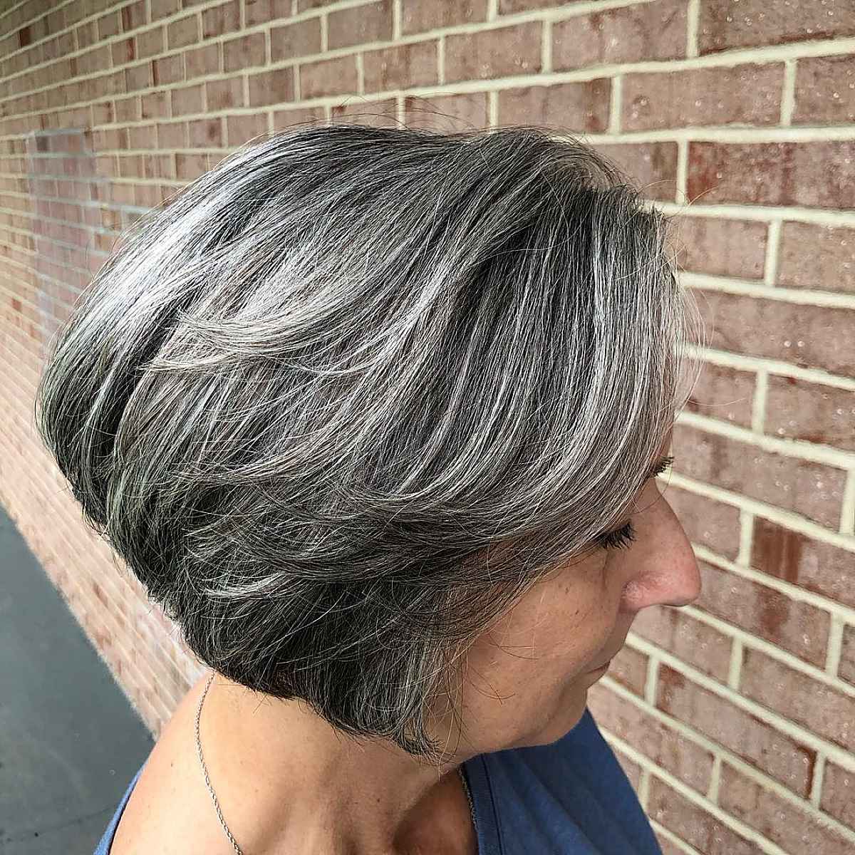 low maintenance bob with layers for ladies passed sixty