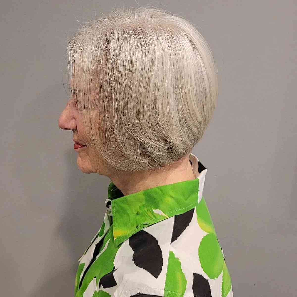 low maintenance inverted bob for ladies seventy and over