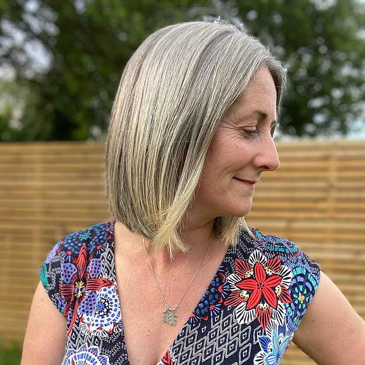 low maintenance lob for a woman over 60 with thin hair