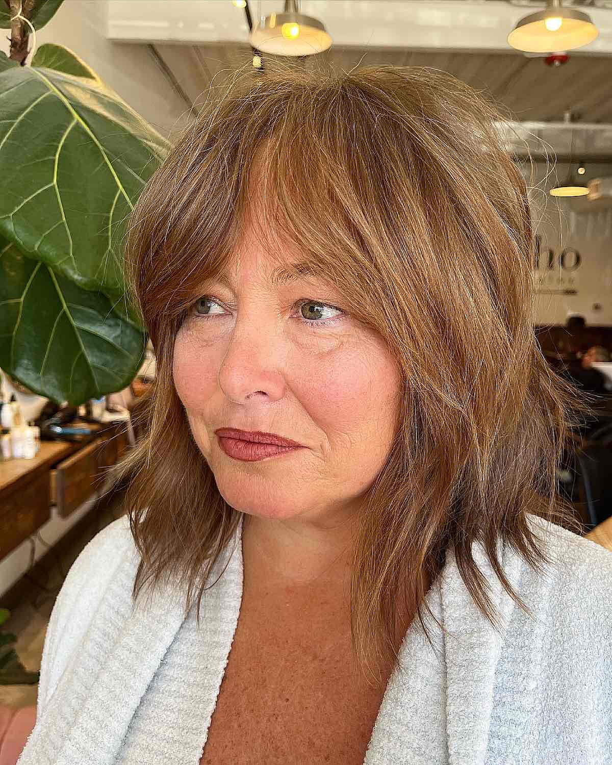 low maintenance shag with layered ends for a 60 year old