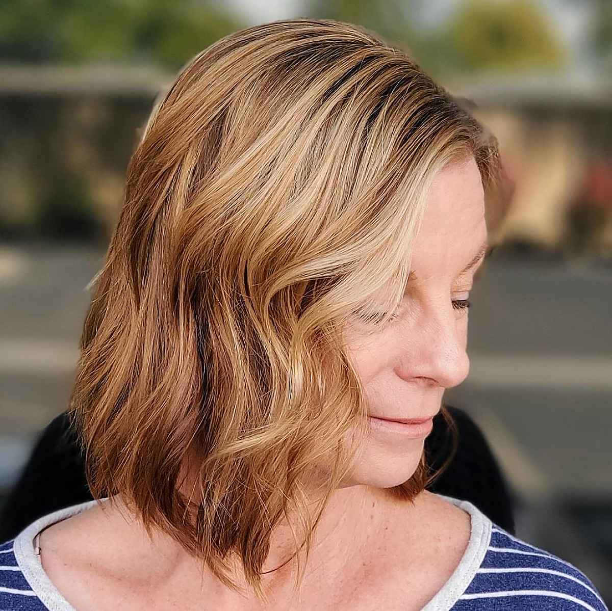 low maintenance wavy bob for women passed 60