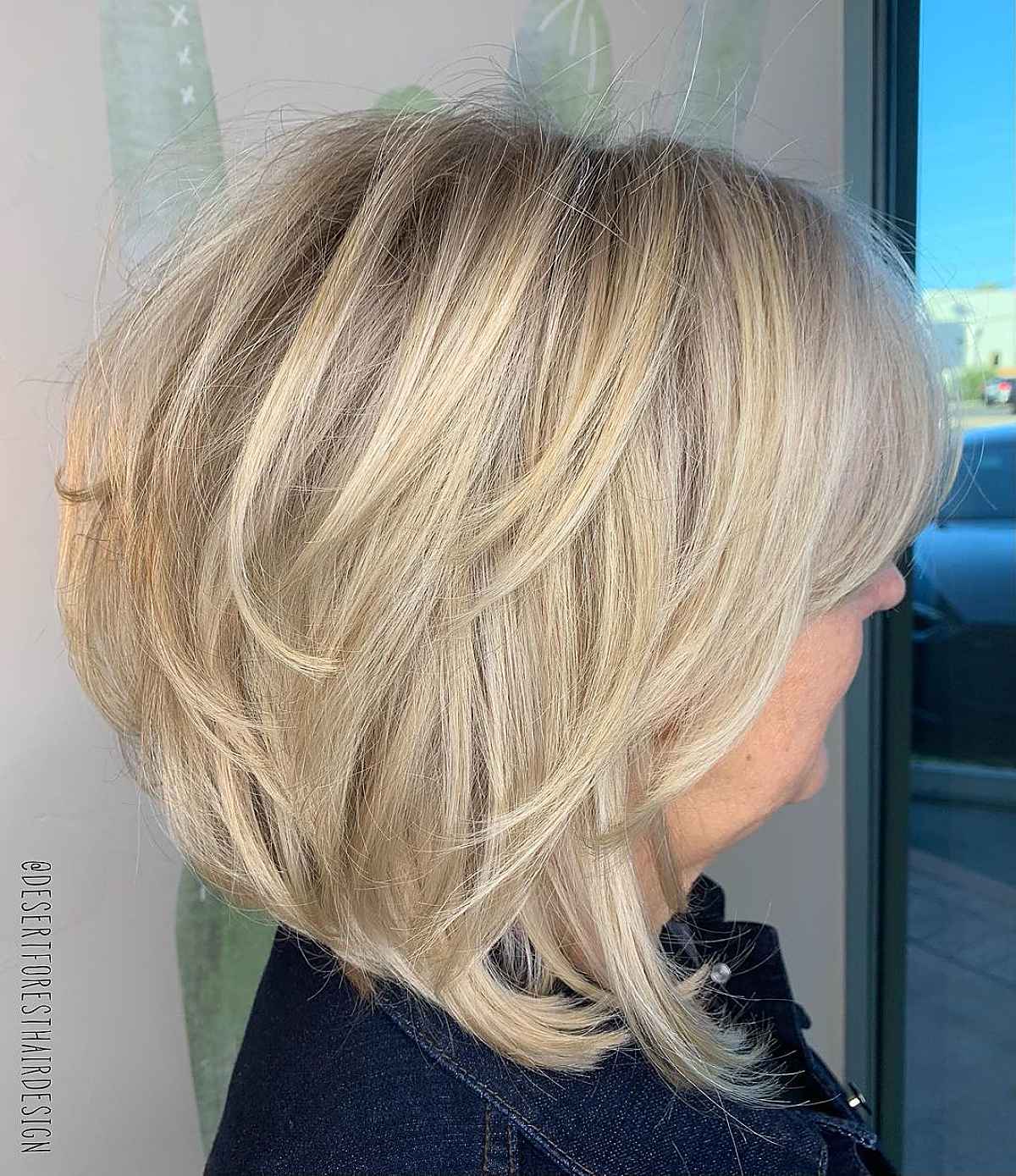 medium layered bob for ladies in their 60s