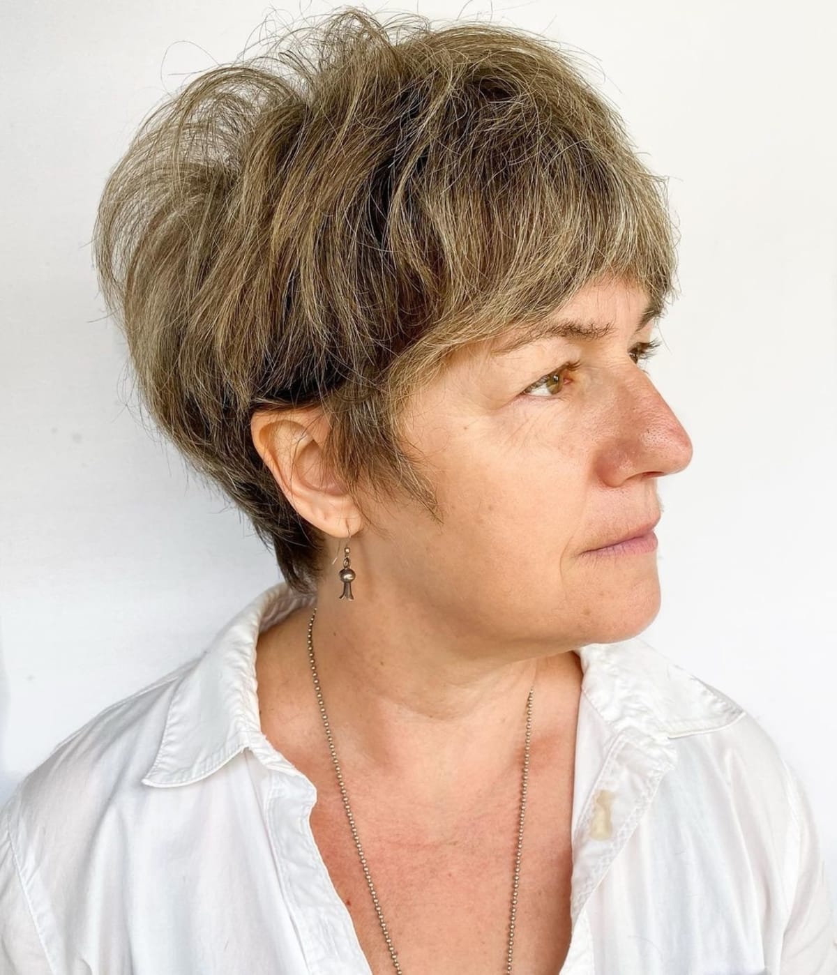 messy pixie bob for 50 plus women