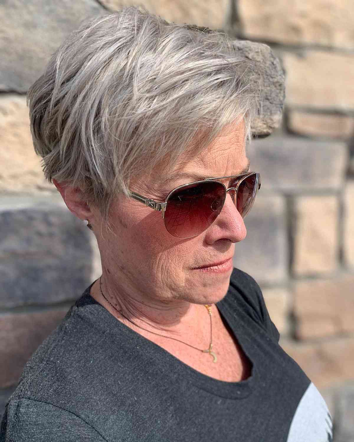 messy pixie for thin hair for a lady over 70