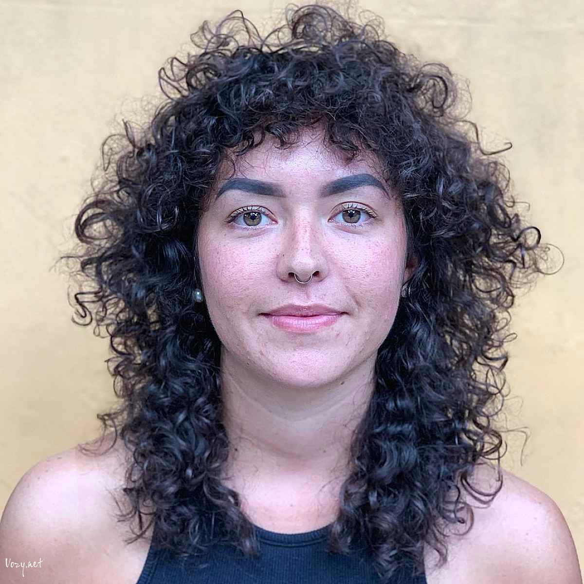 mid length curly shag
