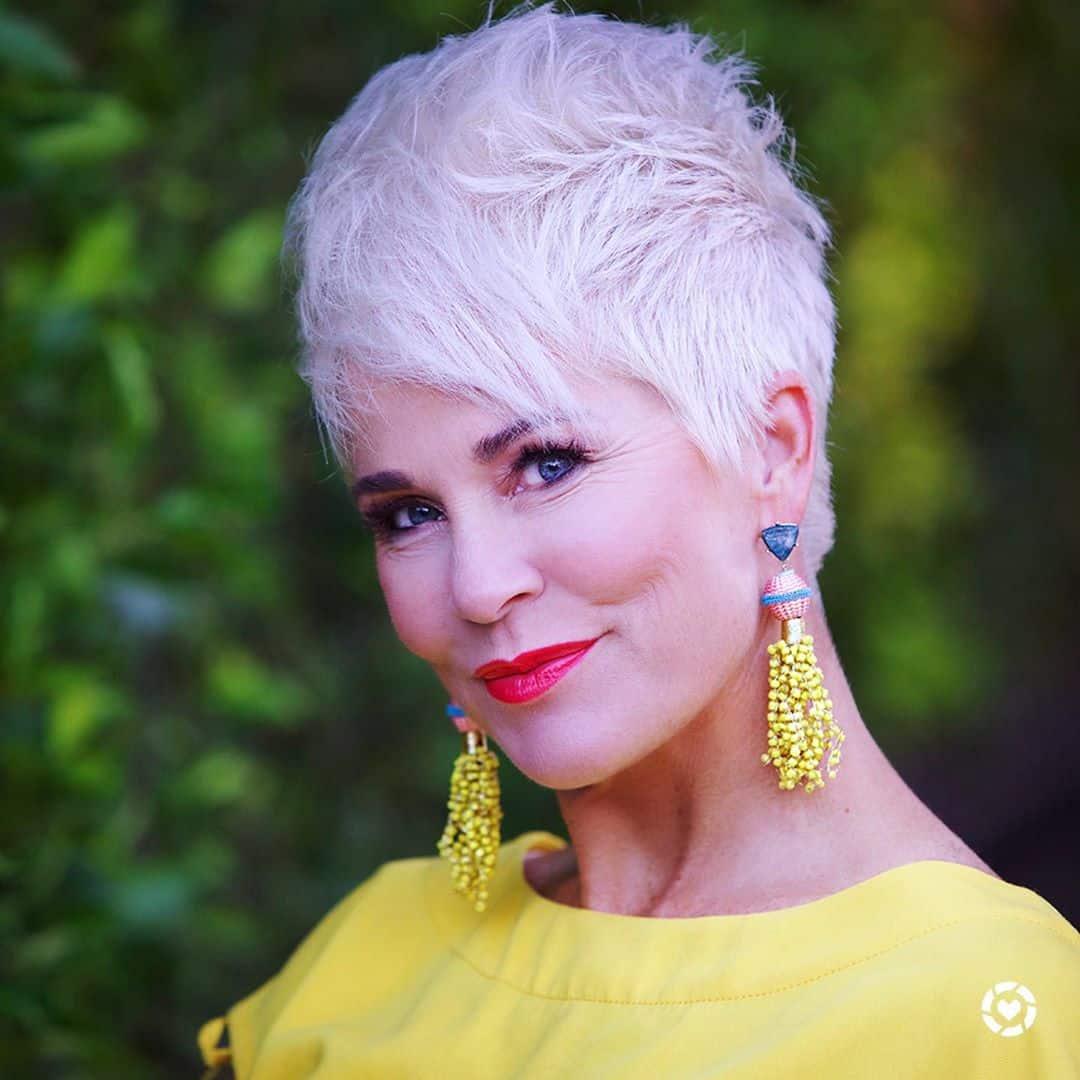 modern messy pixie for older women