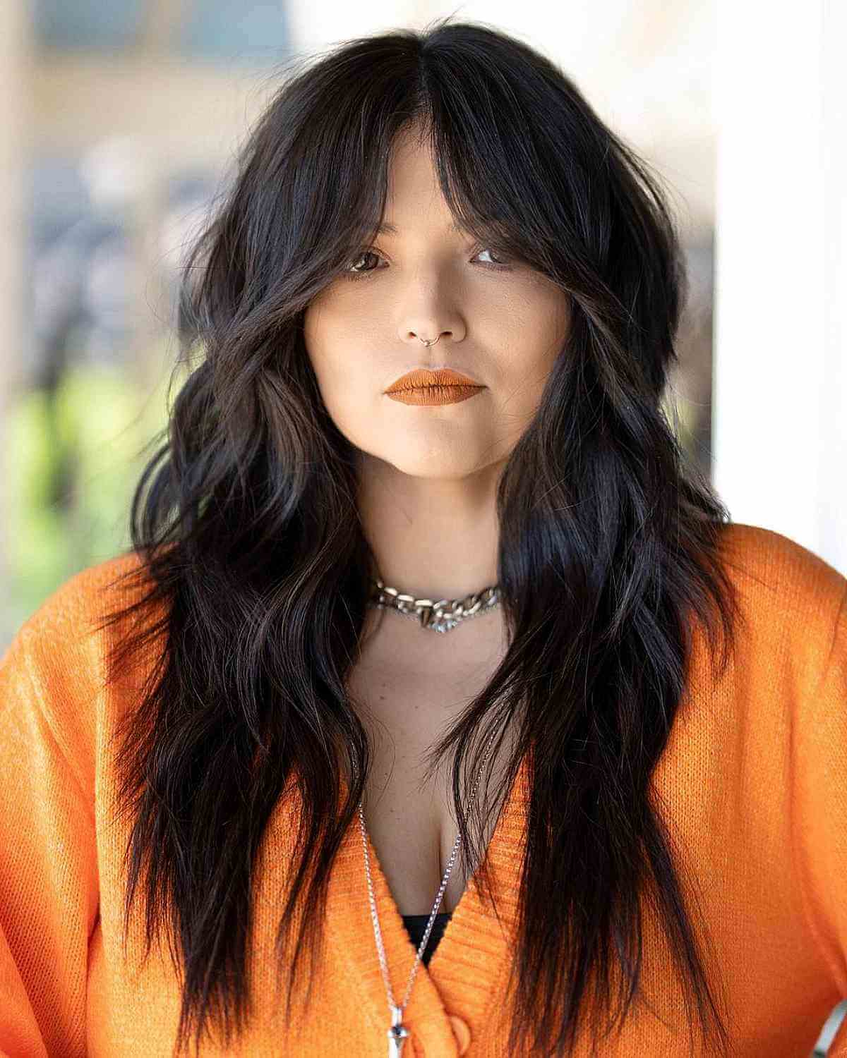 modern shag hairstyle for long hair
