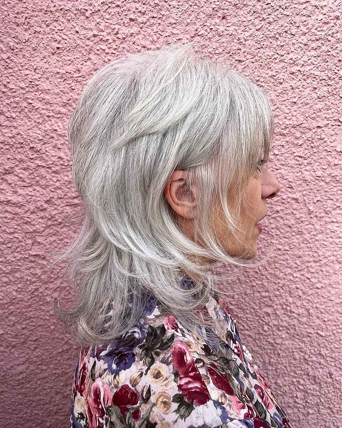 mullet wolf cut with swoopy layers for ladies past 60