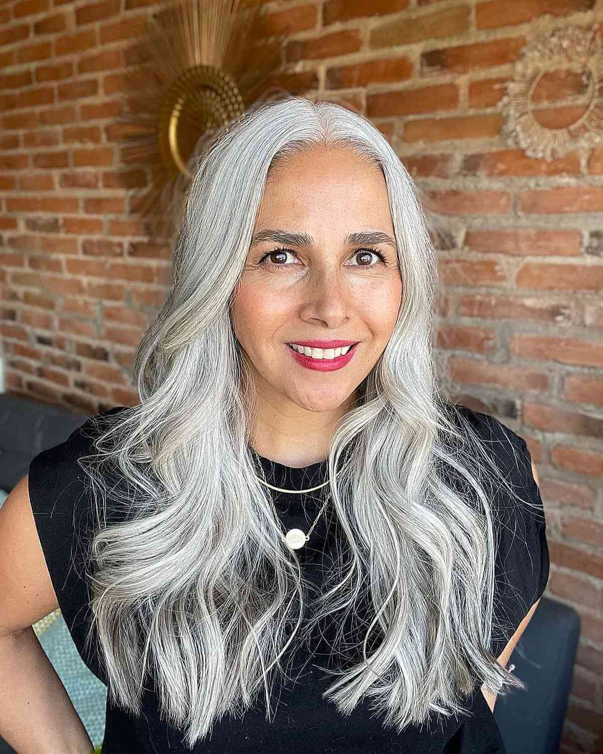 natural long grey hair for women with fine hair over 40