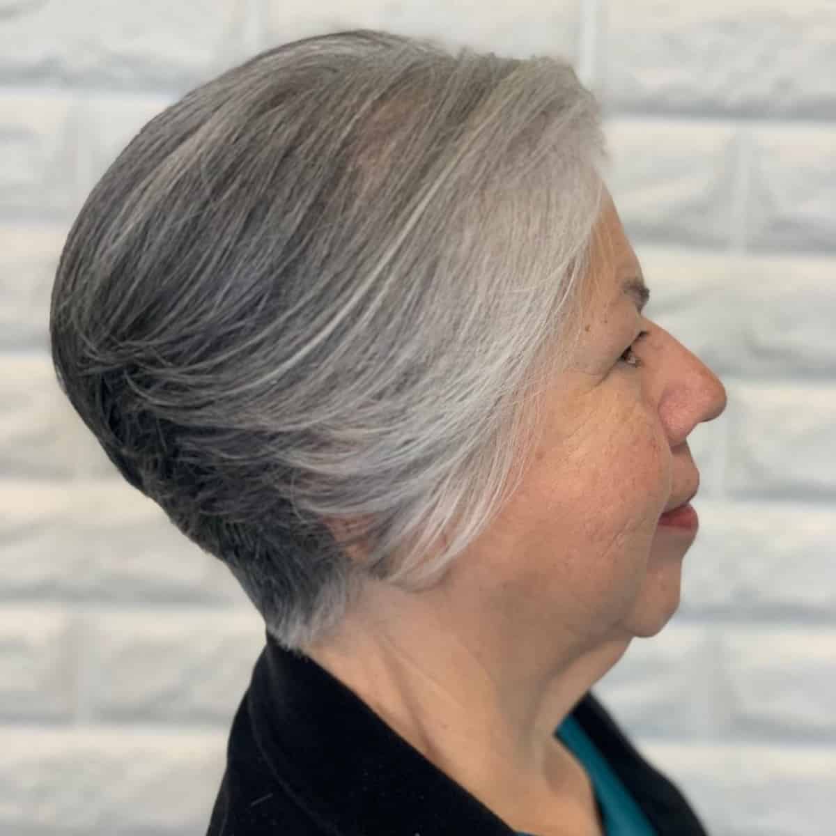 naturally grey hair for older women