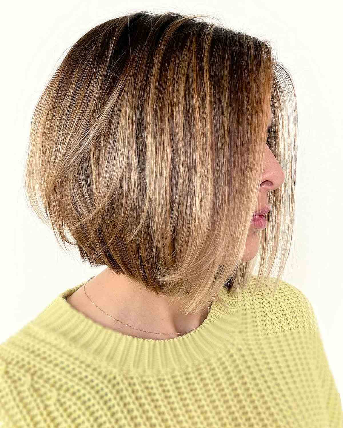 neck grazing angled bob cut