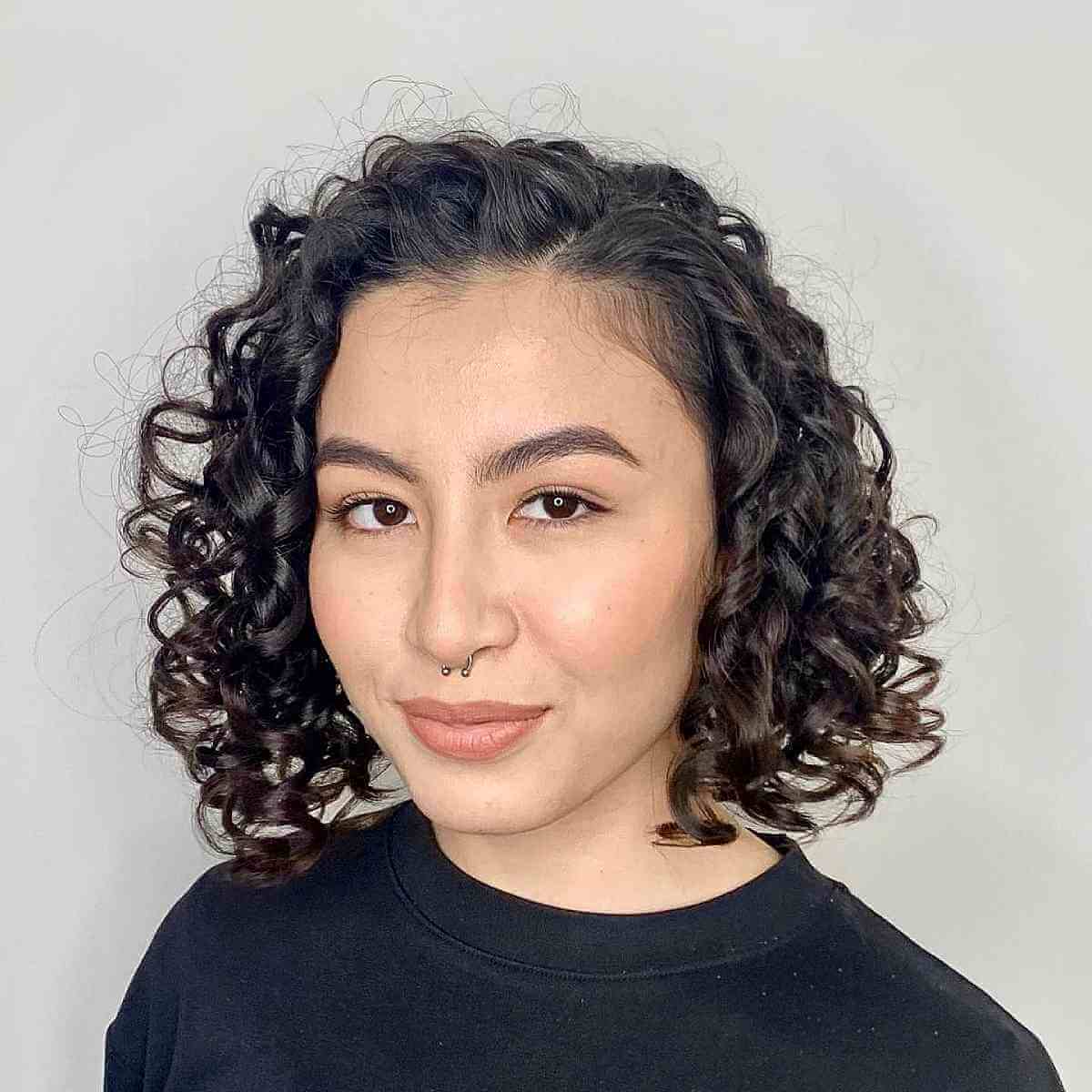 neck length curly bob
