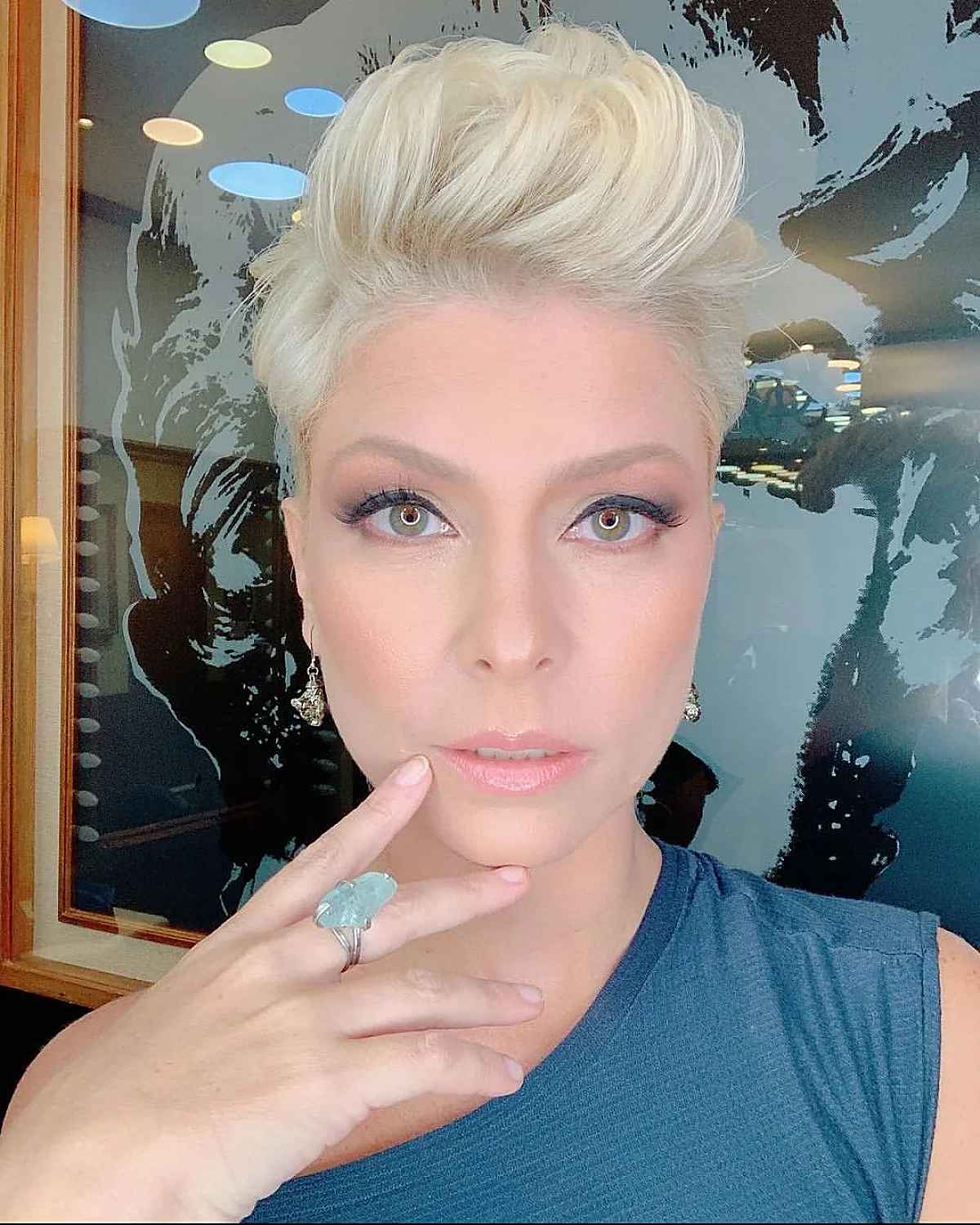pixie for women 40 and up with a pompadour style