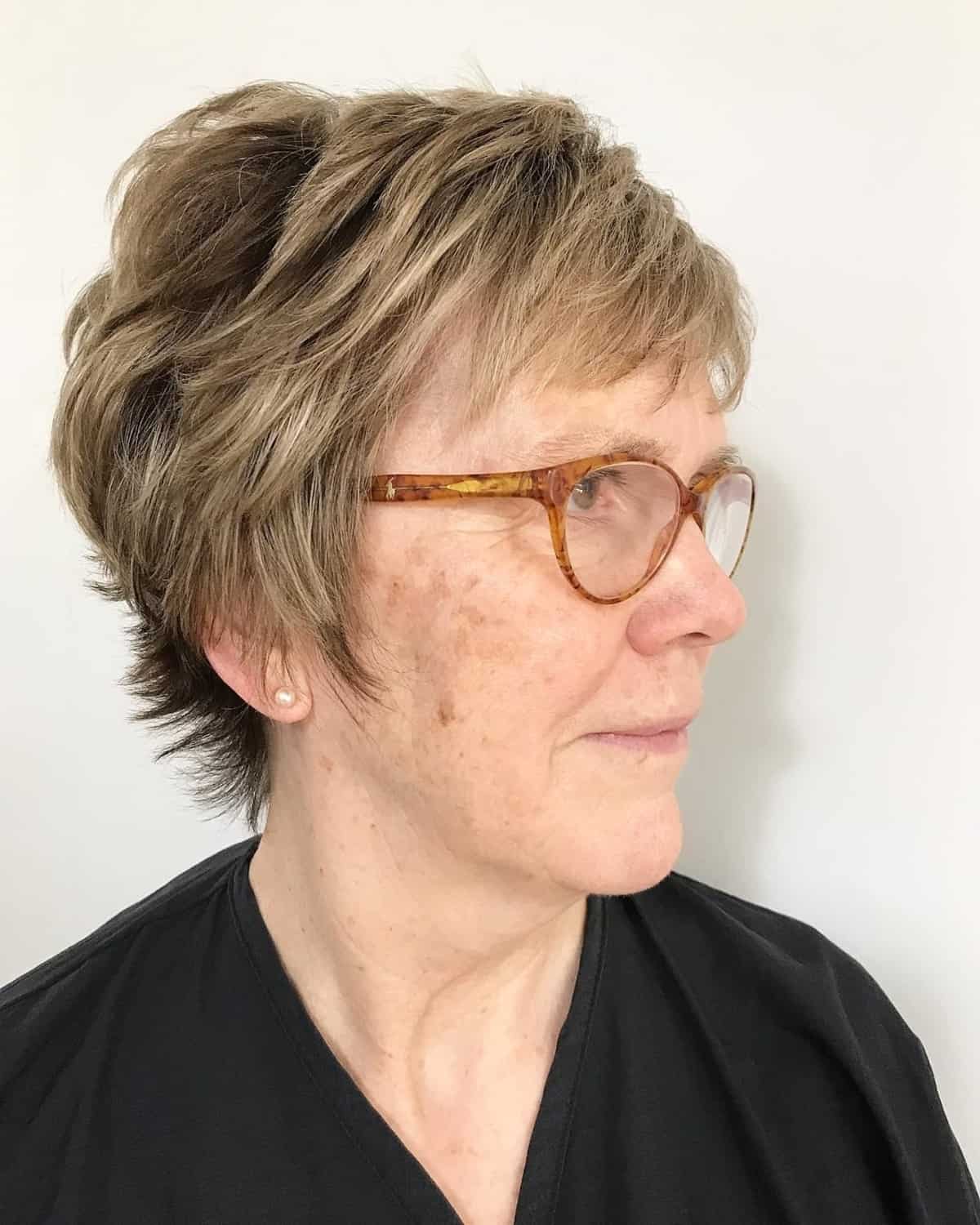 pixie haircut for senior women with small frames