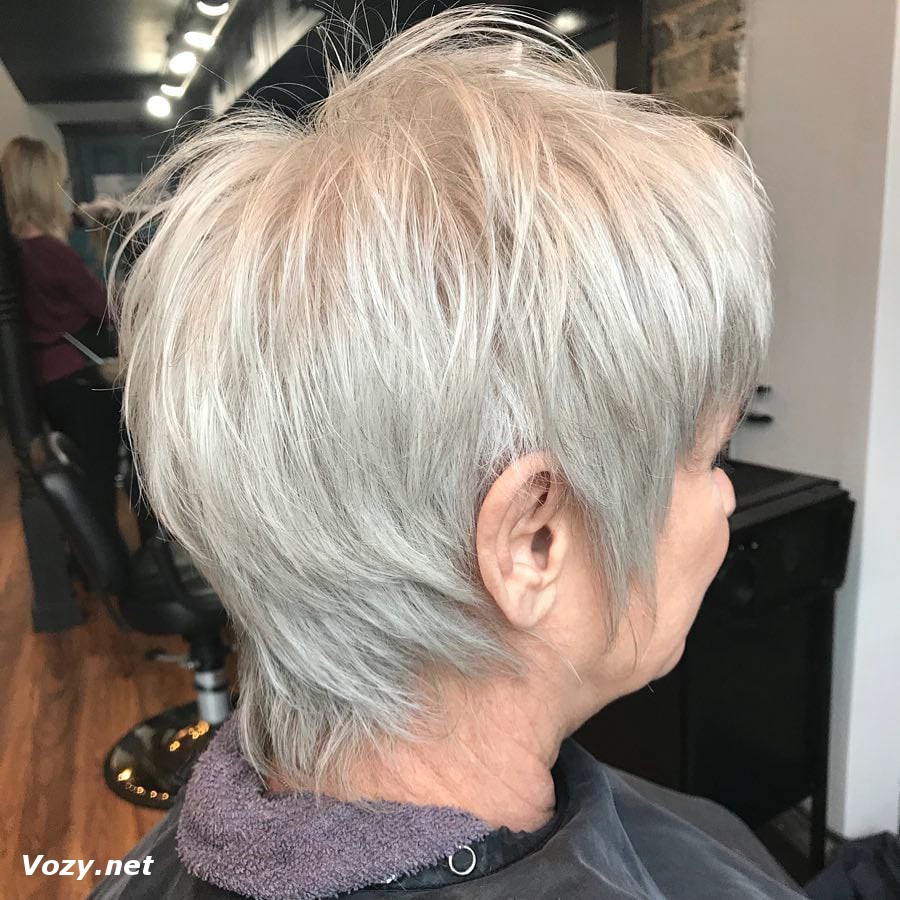 pixie shag haircut for older women