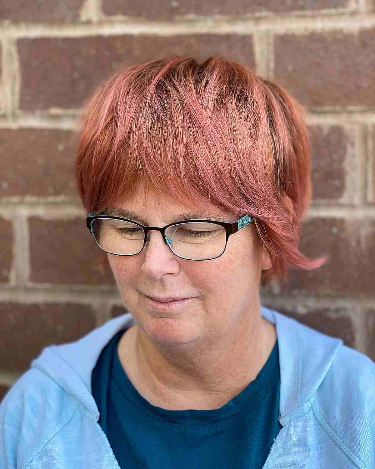 pixie shag hairstyle for older women