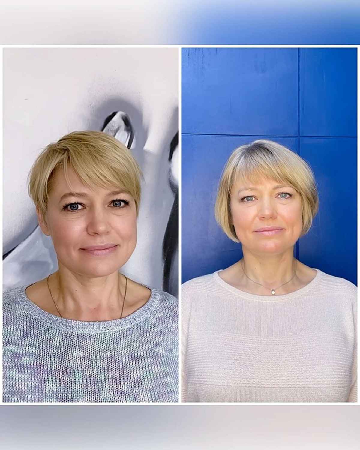 pixie with side swept bangs on women 60 and up