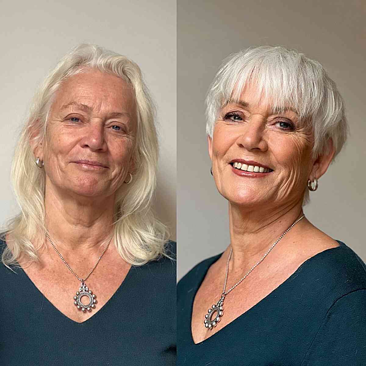 platinum choppy pixie bown cut for older ladies over 50 with fine hair