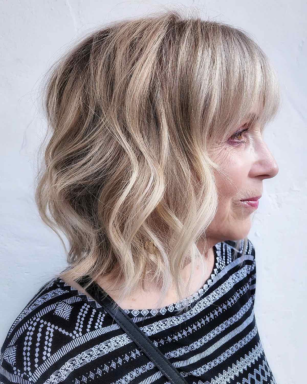 platinum shaggy cut for ladies 50 and upwebp