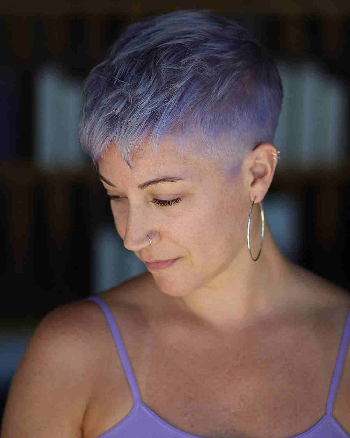 purple lavender pixie cut