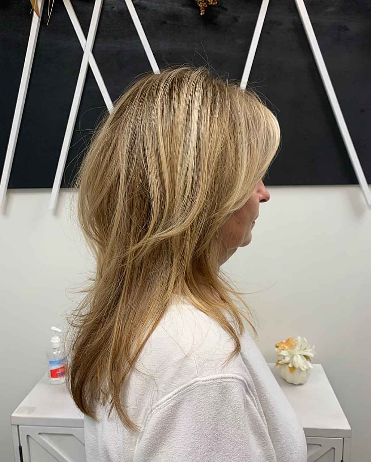 razored shag with tousled layers for ladies over sixty with fine hair