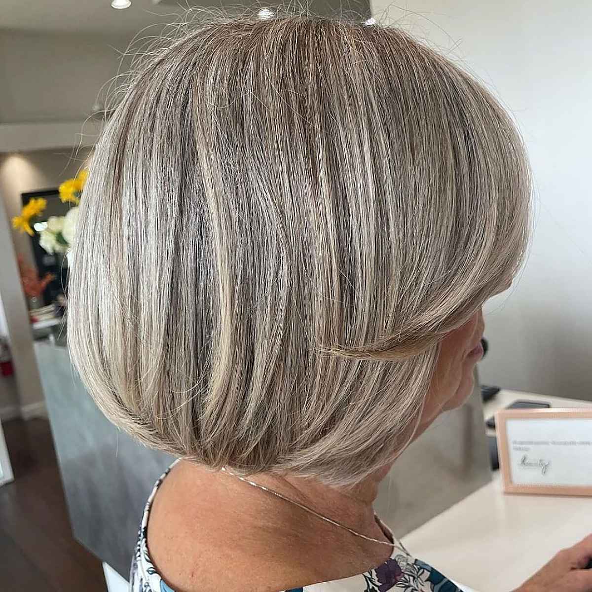 rounded bob cut for women over 70