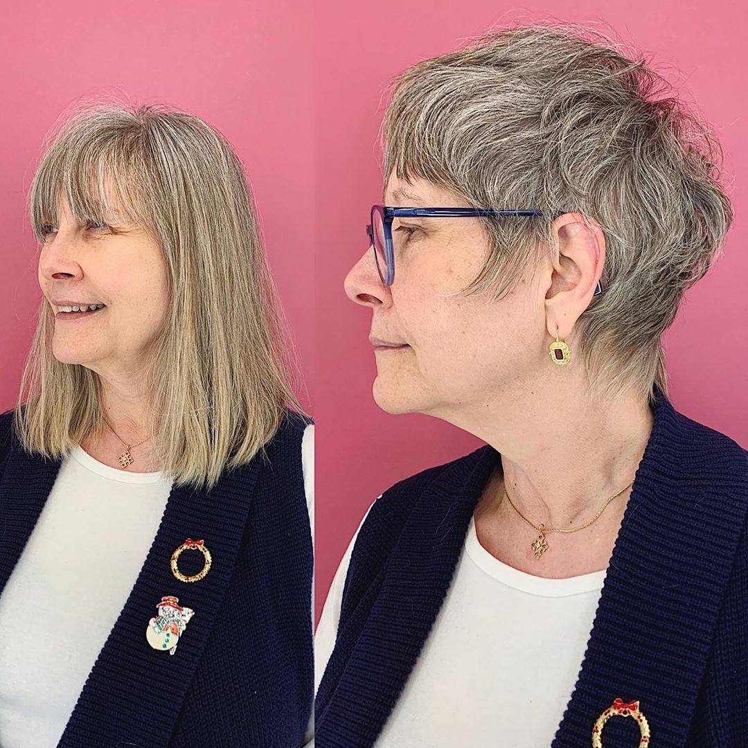 salt and pepper shag haircut over 50 thin hair